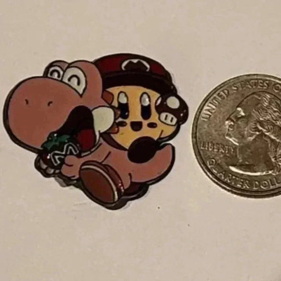 Kirby & Yoshi Crossover Enamel Pin – Adorable Mario x Kirby Collab Colle… - Picture 3 of 4